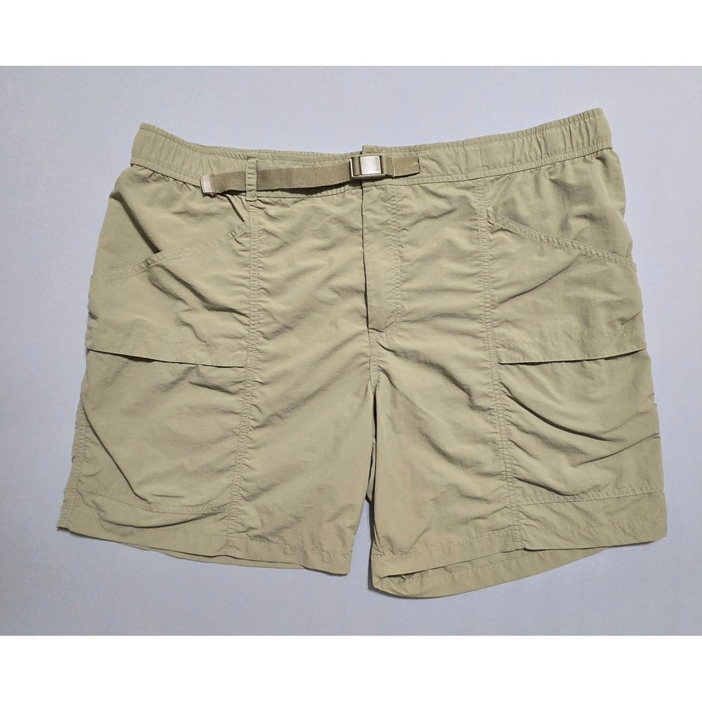 Eddie Bauer‎ Cargo Shorts Mens XXL Tan Ripstop Hiking Outdoor Belted